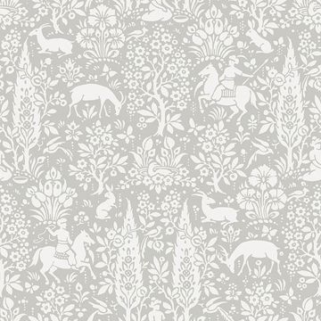 Picture of Sherwood Light Grey Woodland Wallpaper 