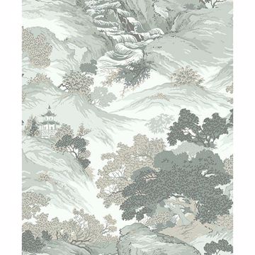 Picture of Ordos Light Green Eastern Toile Wallpaper 