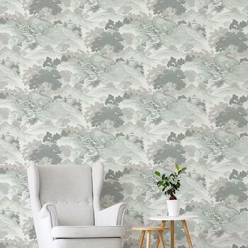 Show details for Ordos Light Green Eastern Toile Wallpaper