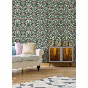 Show details for Donovan Moss Nouveau Floral Wallpaper