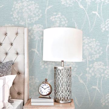 Show details for Carolyn Light Blue Dandelion Wallpaper