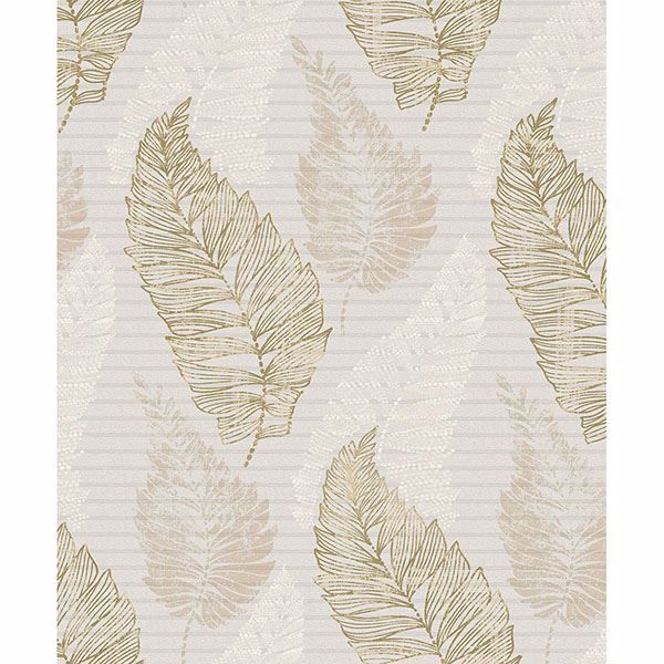 Picture of Rosemary Khaki Leaf Wallpaper