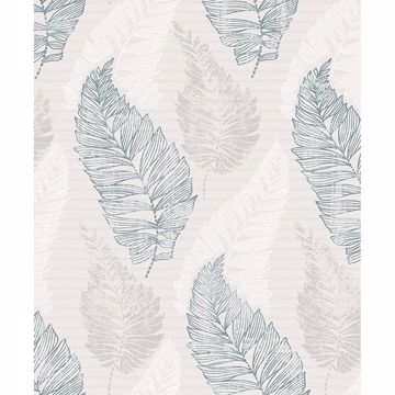 Picture of Rosemary Light Grey Leaf Wallpaper