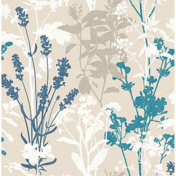 Picture of Santa Lucia Blue Wild Flowers Wallpaper 