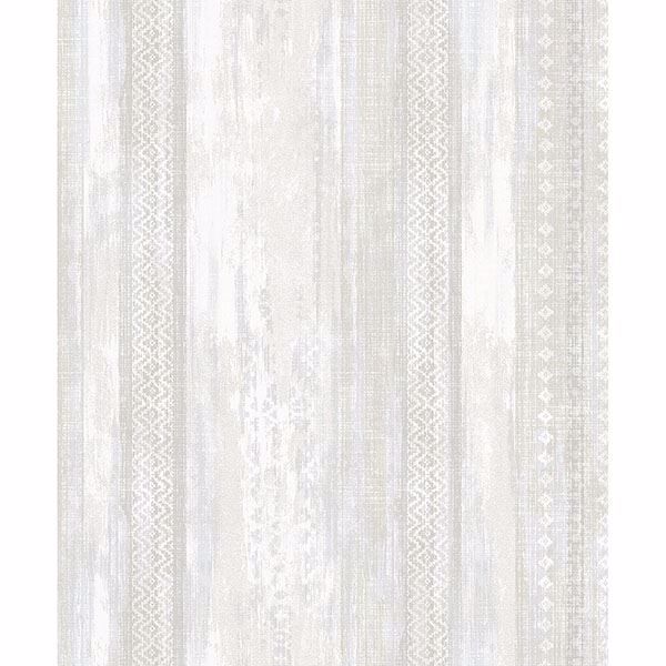 Picture of Blair Dove Ikat Stripe Wallpaper 