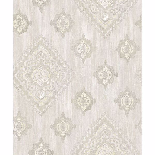 Picture of Leana Yellow Medallion Wallpaper 