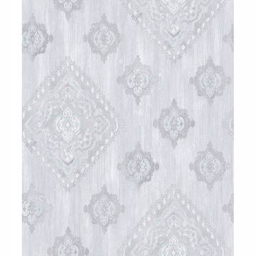 Picture of Leana Aqua Medallion Wallpaper 