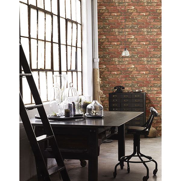 NU2088 - West End Brick Peel and Stick Wallpaper - by NuWallpaper