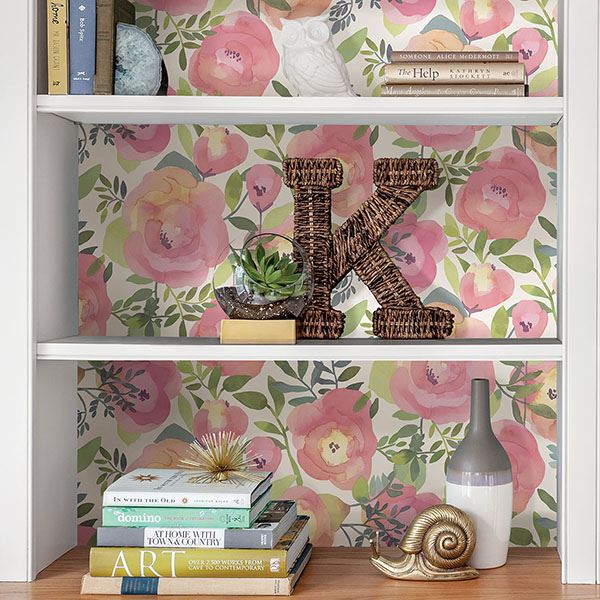 NU3035 Peachy Keen Pink Peel & Stick Wallpaper by NuWallpaper