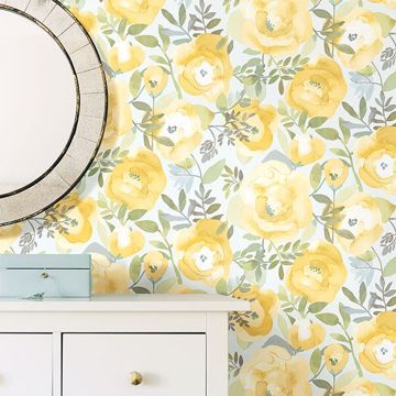 Show details for Peachy Keen Yellow Peel & Stick Wallpaper