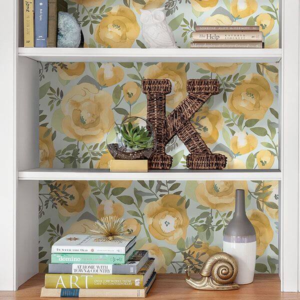 NU3036 Peachy Keen Yellow Peel & Stick Wallpaper by NuWallpaper