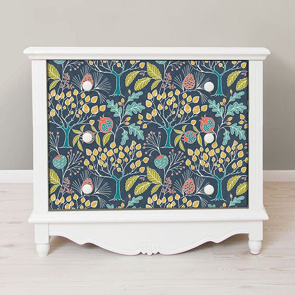 NU3038 - Groovy Garden Navy Peel & Stick Wallpaper - by NuWallpaper