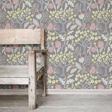 Show details for Groovy Garden Grey Peel & Stick Wallpaper