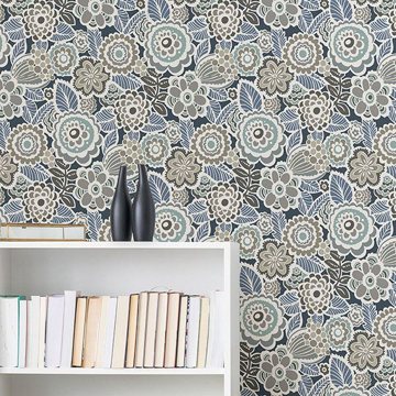 Show details for Dream On Navy Peel & Stick Wallpaper