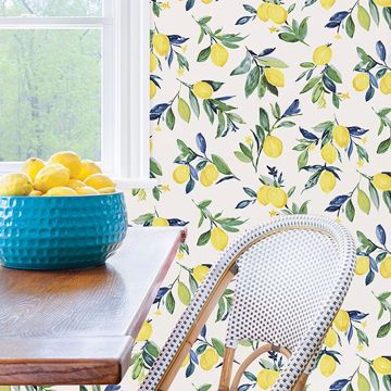 Show details for Lemon Drop Yellow Peel & Stick Wallpaper