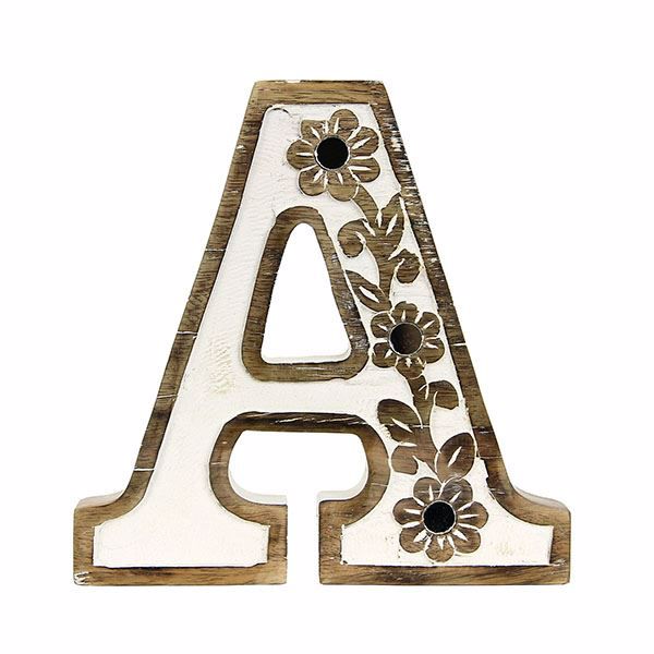 Ftbx9209a Albion Carved Wood A Initial By Habitat