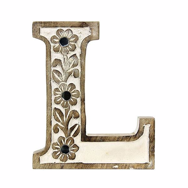 Ftbx9209l Albion Carved Wood L Initial By Habitat