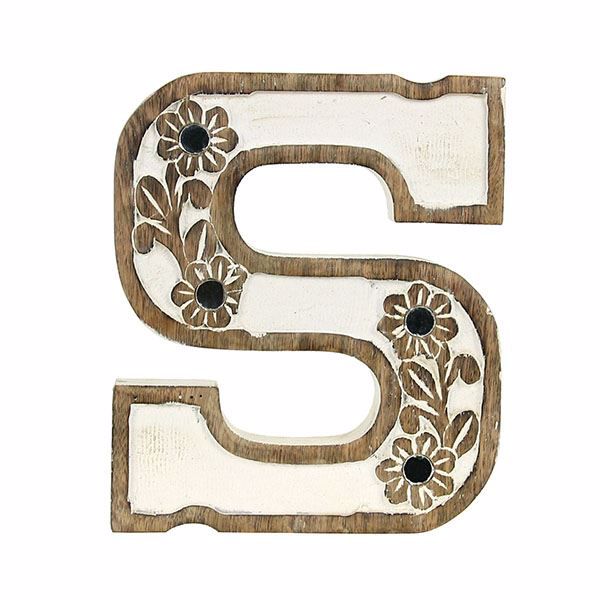 Ftbx9209s Albion Carved Wood S Initial By Habitat