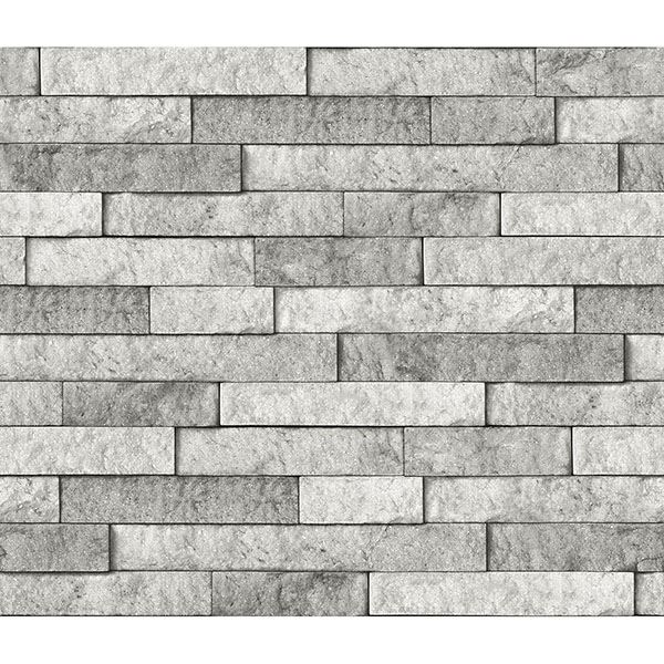 BHF3049 Grey Stone Peel & Stick Backsplash by Brewster