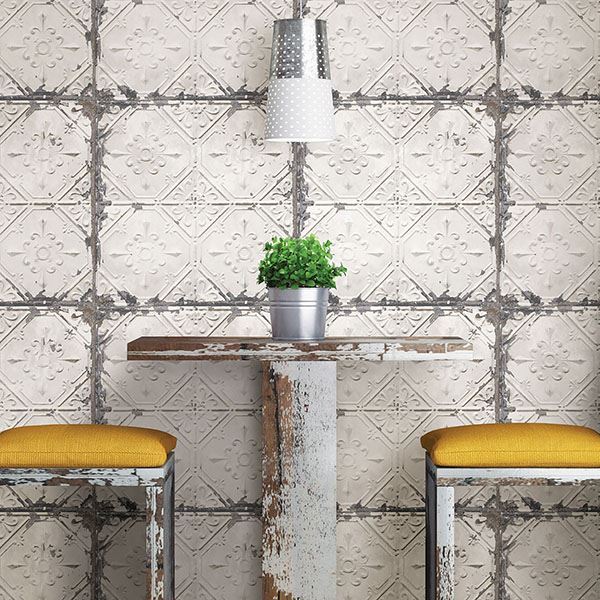 NU2086 Vintage Tin Tile Peel & Stick Wallpaper by NuWallpaper