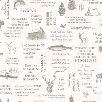 Picture of North Hills Off-White Camping Quotes Wallpaper