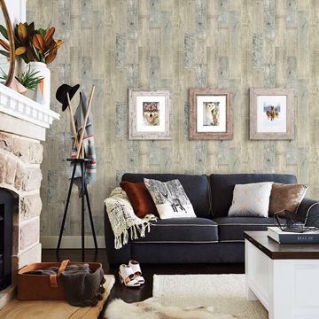 Show details for Chebacco Beige Wooden Planks Wallpaper
