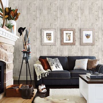 Show details for Chebacco Light Grey Wooden Planks Wallpaper