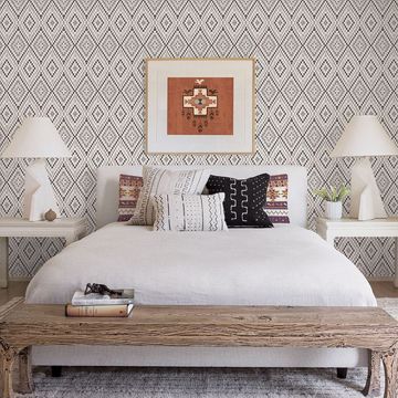 Show details for Ganado Dark Brown Geometric Ikat Wallpaper