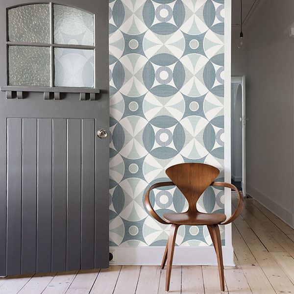 282125132 Ellis Teal Geometric Wallpaper by AStreet Prints