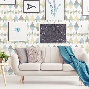 Show details for Trilogy Multicolor Geometric Wallpaper