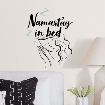 Show details for Namast'ay in Bed Wall Quote Decals