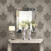 Picture of Adela Light Brown Twill Damask Wallpaper