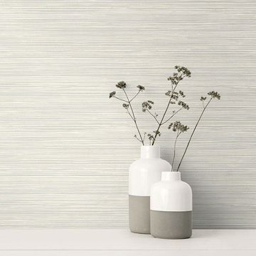 Show details for Bondi Light Grey Grasscloth Texture Wallpaper