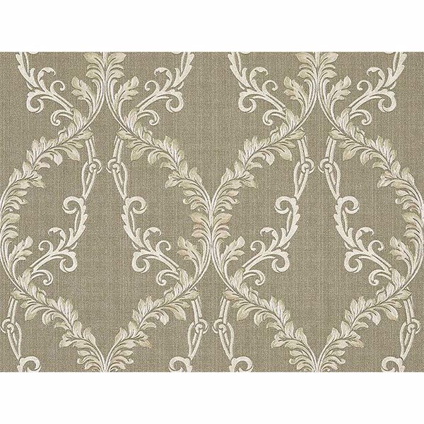 Picture of Dis Rumba Gold Scroll Damask Wallpaper