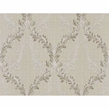 Picture of Dis Rumba Ivory Scroll Damask Wallpaper