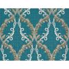 Picture of Dis Rumba Blue Scroll Damask Wallpaper