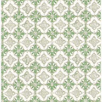 Picture of Seville Green Geometric Tile Wallpaper
