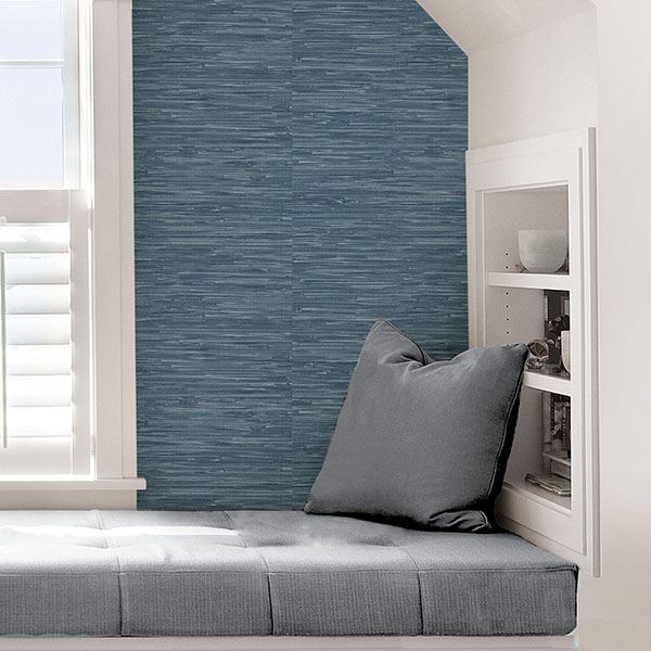 NU2874 - Navy Grassweave Peel and Stick Wallpaper - by NuWallpaper