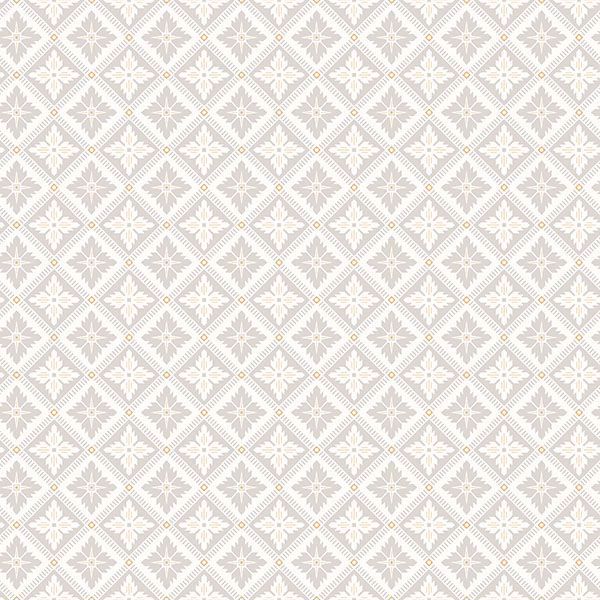 Picture of Loka Grey Geometric Floral Wallpaper