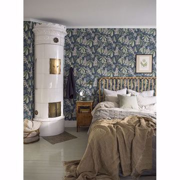 Show details for Chestnut Blossom Slate Floral Wallpaper
