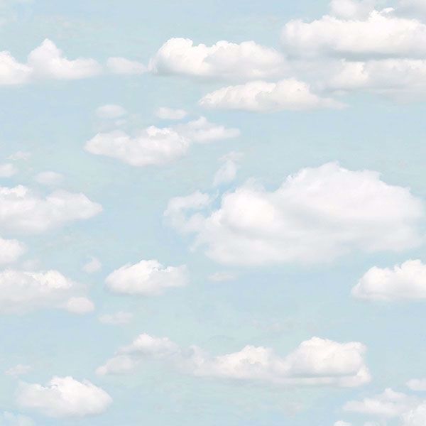 Picture of Bath Blue Clouds Wallpaper