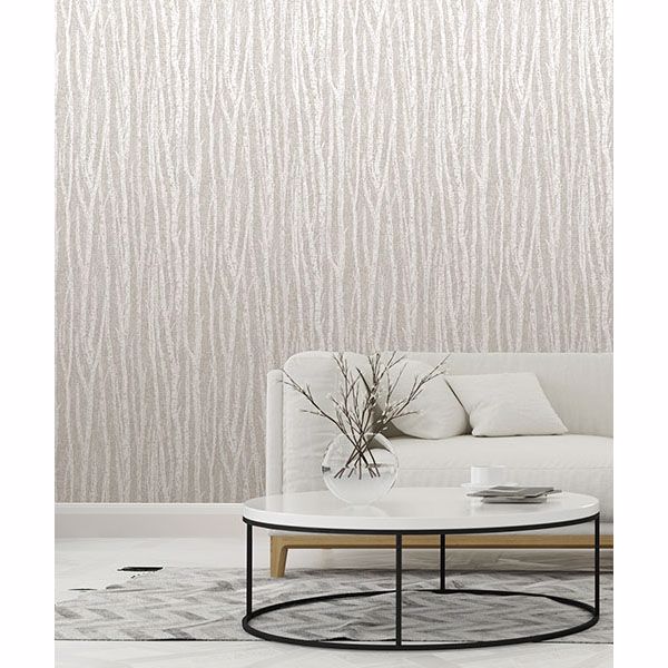 2813-24579 - Flay Taupe Birch Tree Wallpaper - by Advantage