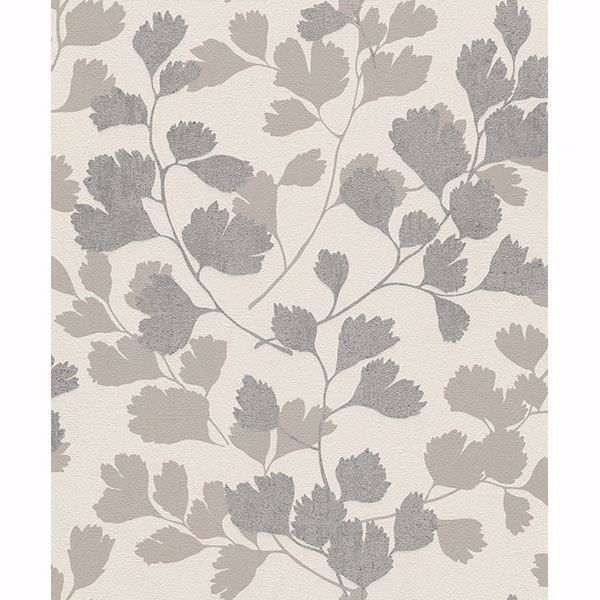 Picture of Ripert Silver Leaf Silhouette Wallpaper