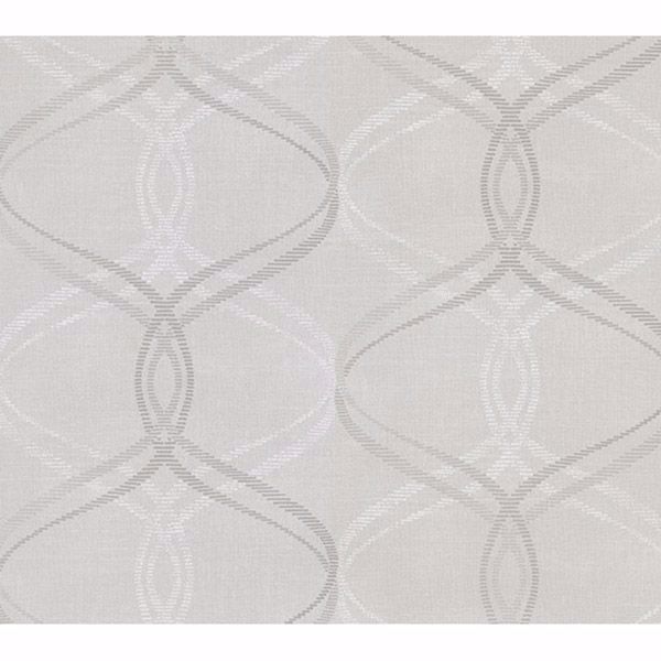 Picture of Waters Light Grey Ogee Wallpaper