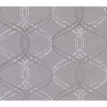 Picture of Waters Grey Ogee Wallpaper