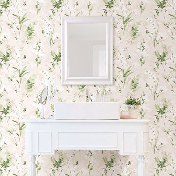 Show details for Turner Cream Watercolor Floral Wallpaper