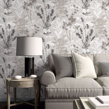Show details for Pippin Grey Wild Flowers Wallpaper