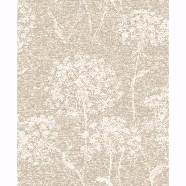 Picture of Garvey Taupe Dandelion Wallpaper