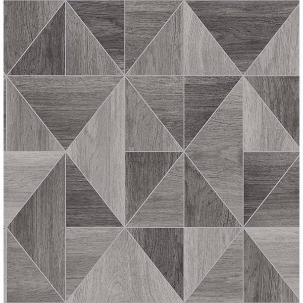 Picture of Simpson Grey Geometric Wood Wallpaper