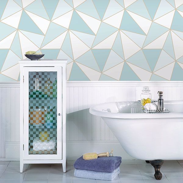 2814-24978 - Apex Blue Geometric Wallpaper - by Advantage